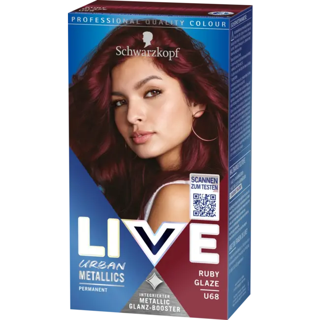 Schwarzkopf LIVE Haarverf Urban Metallics, U68 Ruby Glaze 1 St