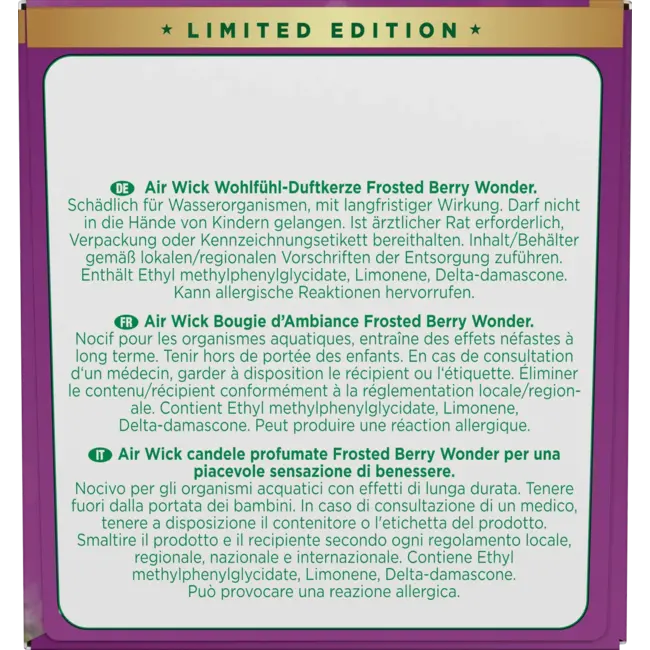 AirWick Geurkaars In Glas Frosted Berry Wonder 105g