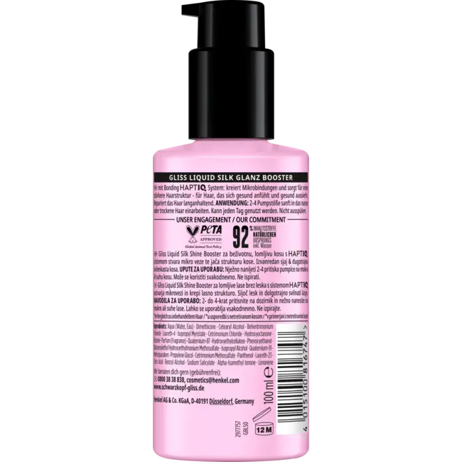 Schwarzkopf GLISS Haarkuur Glans Booster Liquid Silk 100 ml