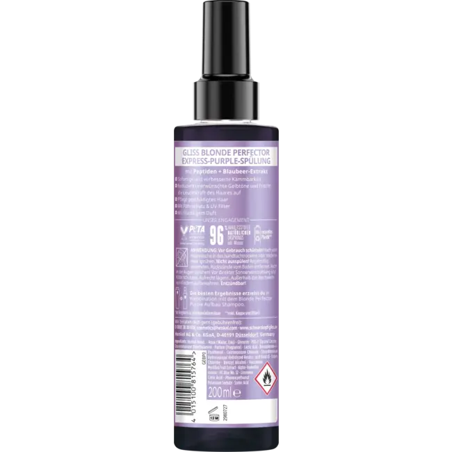 Schwarzkopf GLISS Express-Purple Blonde Perfector Sprayconditioner 200 ml