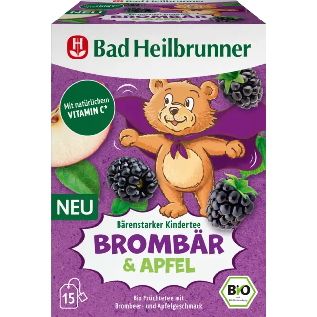Bad Heilbrunner Kinderthee, Brombeer & Appel (15 Zakjes) 30 g