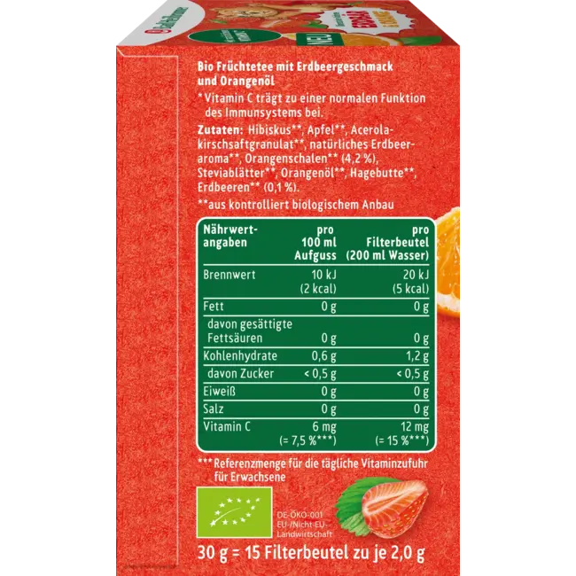 Bad Heilbrunner Kinderthee, Aardbei & Sinaasappel (15 Zakjes) 30 g