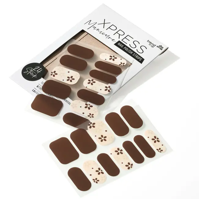 trend !t up Nagelfolie XPRESS Manicure 052 Brown Flower Aesthetics 24 St