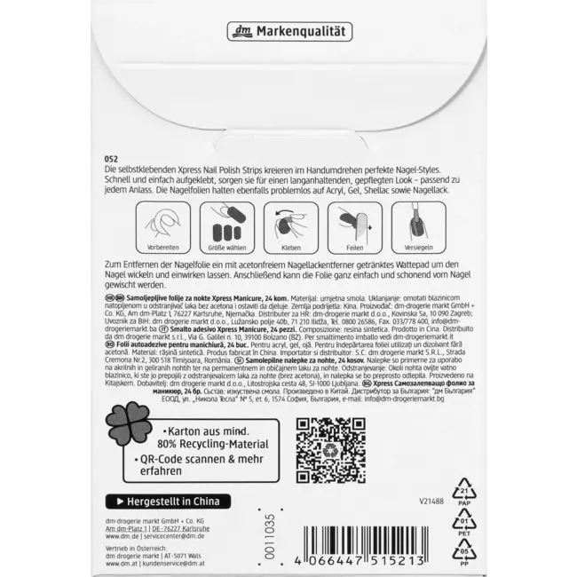 trend !t up Nagelfolie XPRESS Manicure 052 Brown Flower Aesthetics 24 St