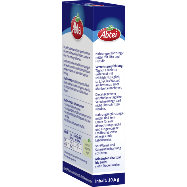 Abtei Zink + Histidine Tabletten 30st