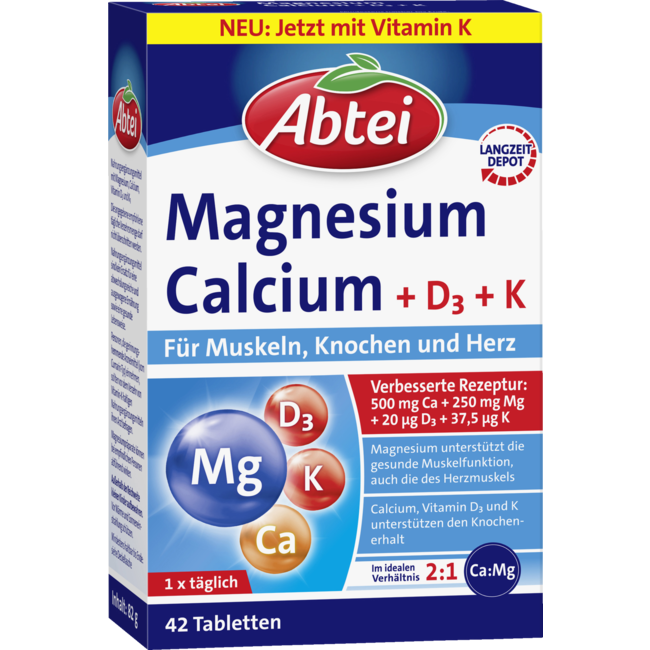 Abtei Magnesium Calcium + D3 + K Tabletten 42st