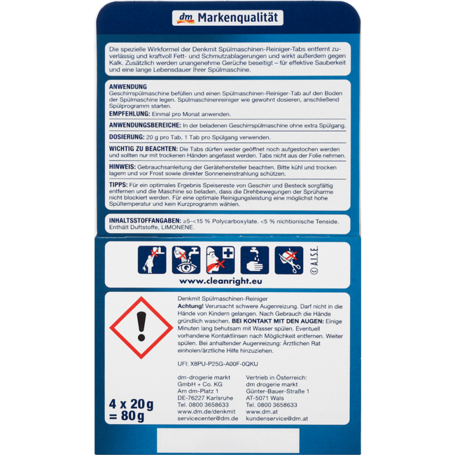 Denkmit Vaatwasserreiniger Tabs 4x Zo Sterk 4 St