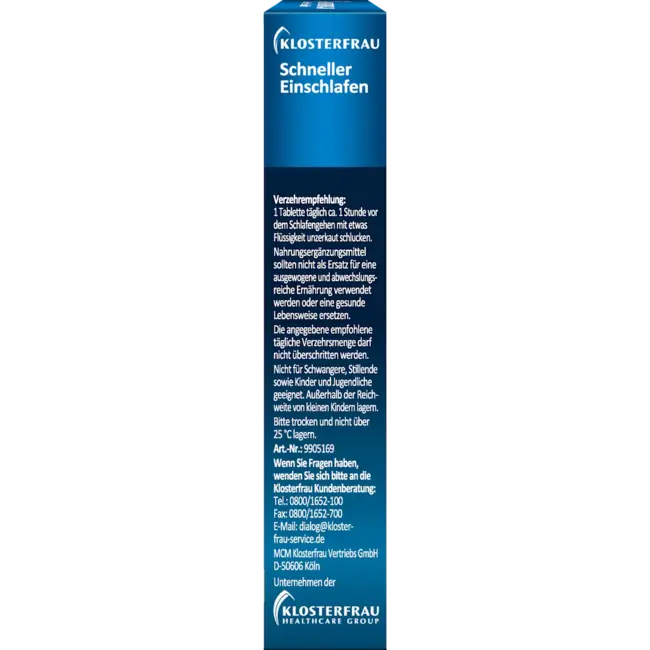 Klosterfrau Sneller In Slaap Vallen Melatonine 2,0 Mg Tabletten 30 St 9.6 g