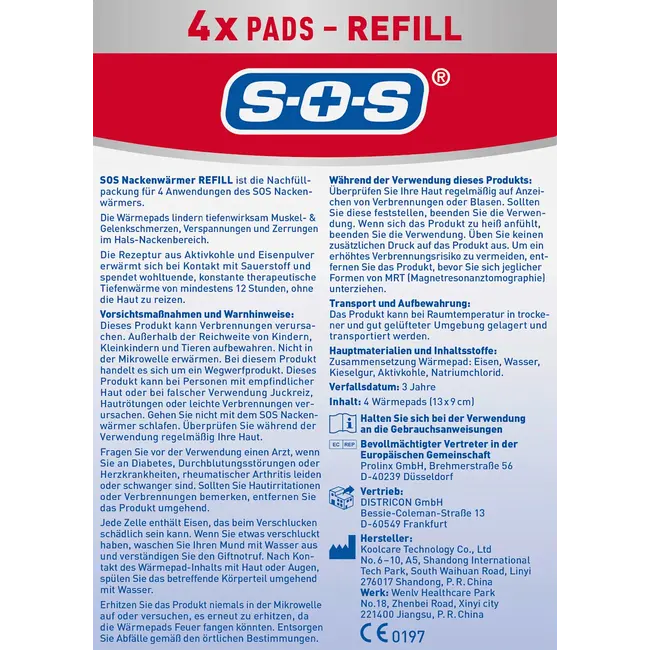 SOS Nekwarmer Warmtepads Refill 4.0 St