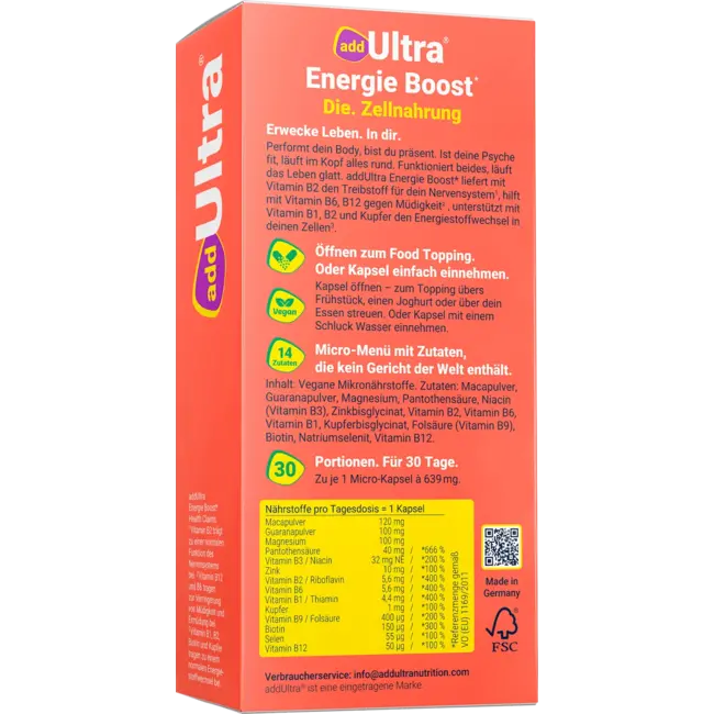 addUltra Energie Boost Capsules 30 Stuks 19.17 g