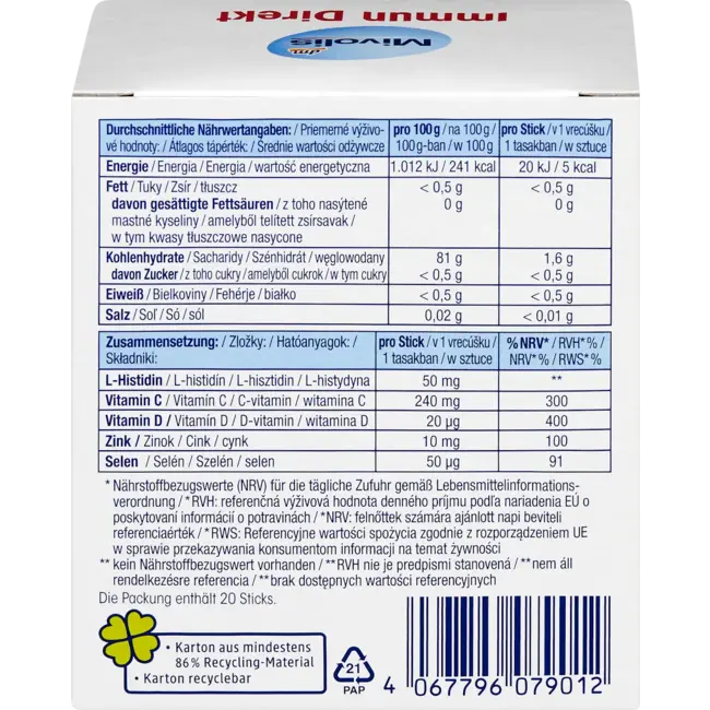 Mivolis Immun Direct, Portiesticks 20 St. 39.0 g