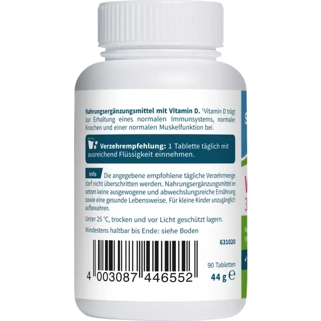 sanotact Vitamine D 3200 D.W.Z. Bierhefe Tablet 90 St 44.0 g