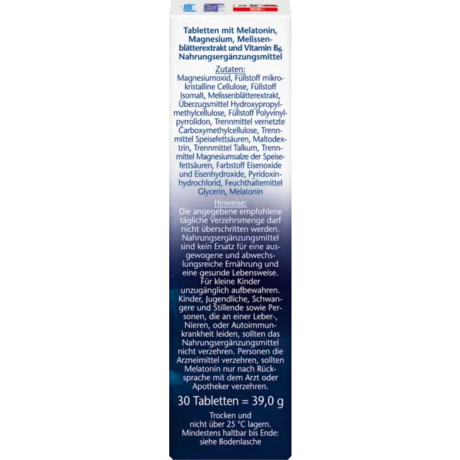 Doppelherz Melatonine + Magnesium 400 Tabletten 30 St 39.0 g
