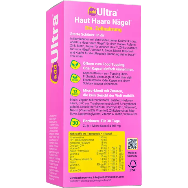 addUltra Huid Haar Nagels Capsules 30st 18.03 g
