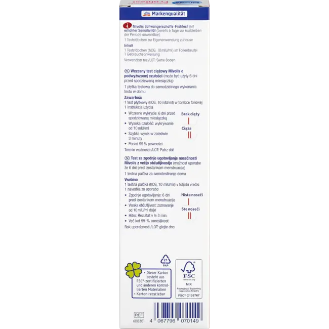 Mivolis Zwangerschapstest Staafjes 1.0 St