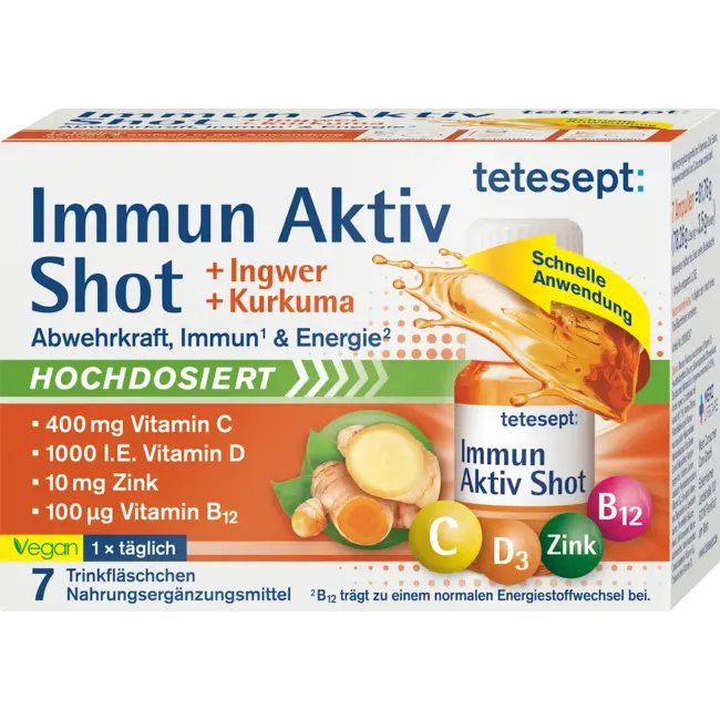 tetesept Immuun Actief Gember Kurkuma Drinkampullen 7 St 81.76 g