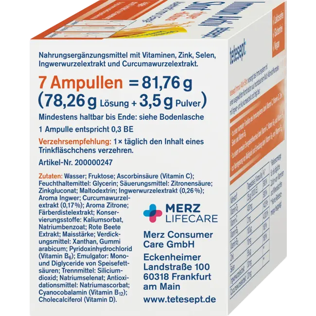 tetesept Immuun Actief Gember Kurkuma Drinkampullen 7 St 81.76 g