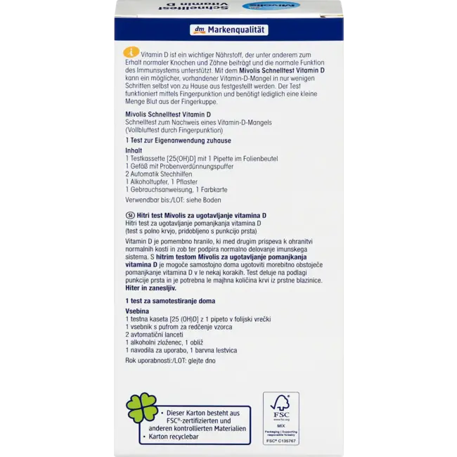 Mivolis Sneltest Vitamine D, 1 Toepassing 1.0 Wl