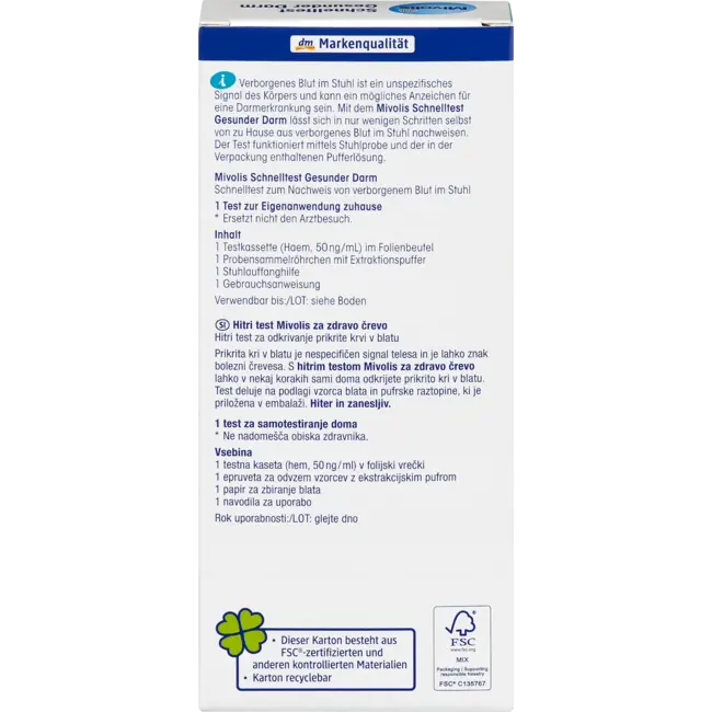 Mivolis Sneltest Gezonde Darmen, 1 Toepassing 1.0 St