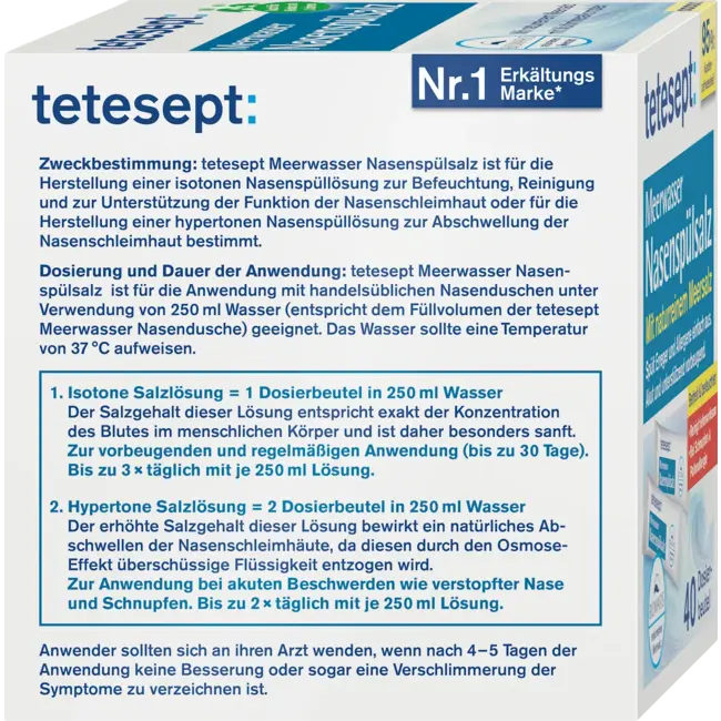 tetesept Zeewater Nasaal Spoelzout 40.0 St