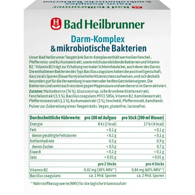 Bad Heilbrunner Theedrank Darmcomplex & Microbiotische Bacteriën (10 Stuks) 10.0 g