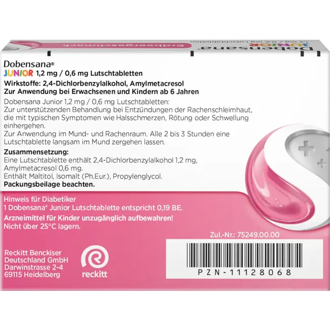 Dobensana Junior Aardbeiensmaak Zuigtabletten 24.0 St
