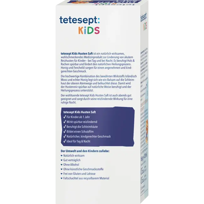 tetesept Hoestsiroop Kids Honing & IJslands mos 168.0 g