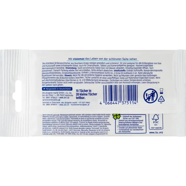 VISIOMAX Brillenpoetsdoekjes 10x2 10.0 St