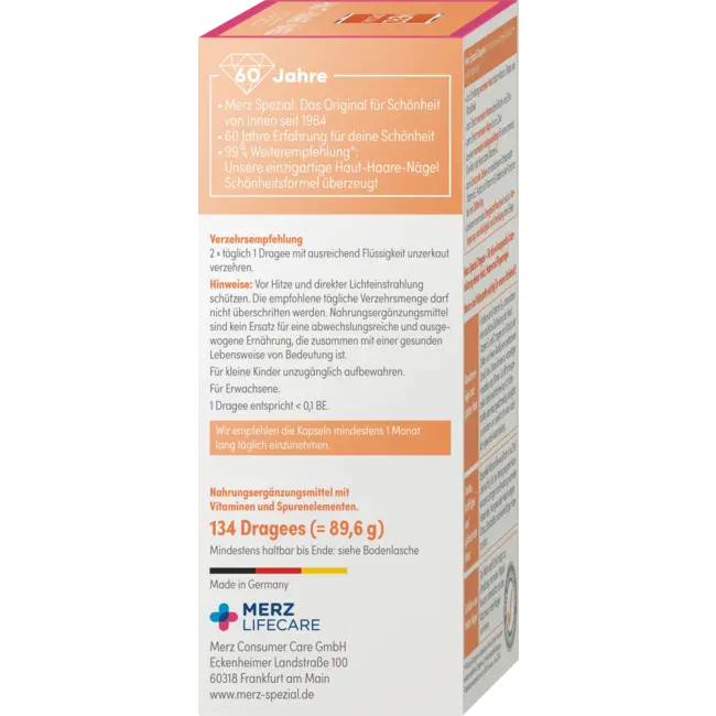 Merz Spezial Huid Haar Nagels Dragees 134 St 89.6 g