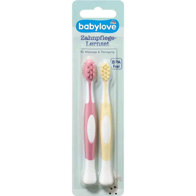 babylove Leerset Tandverzorging Roze/geel 2.0 St