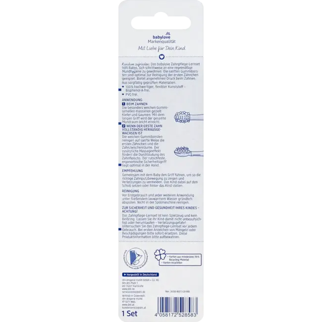 babylove Leerset Tandverzorging Roze/geel 2.0 St