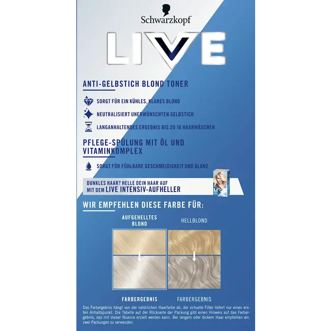 Schwarzkopf LIVE Haartoner T1 Ice White 1.0 St