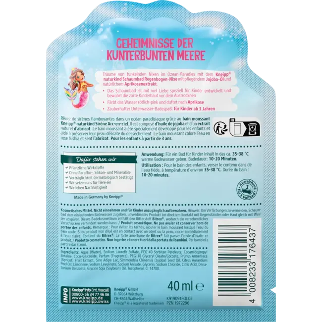 Kneipp Naturkind Schuimbad Regenboogmeermin 40.0 ml