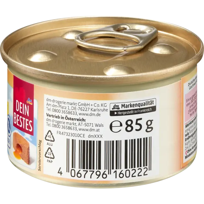 Dein Bestes Natvoer Kat Rijk Aan Gevogelte, Mousse Met Saushart 85.0 g