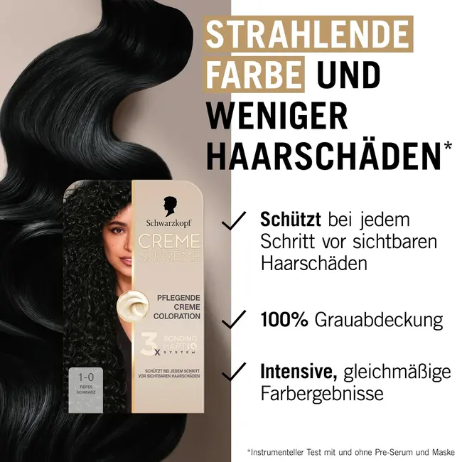Schwarzkopf CREME SUPREME Haarverf 1-0 Diep Zwart 1.0 St
