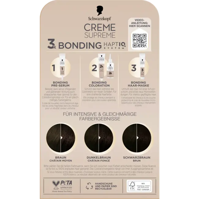 Schwarzkopf CREME SUPREME Haarverf 3-0 Natuurlijk Zwart-bruin 1.0 St