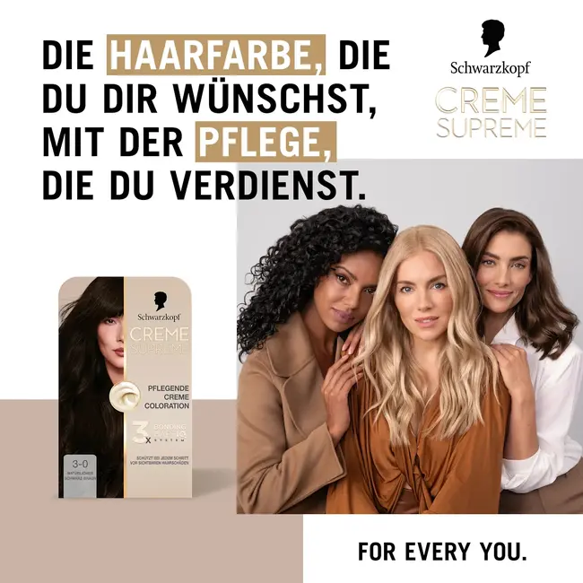 Schwarzkopf CREME SUPREME Haarverf 3-0 Natuurlijk Zwart-bruin 1.0 St