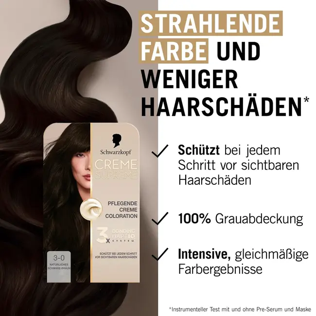 Schwarzkopf CREME SUPREME Haarverf 3-0 Natuurlijk Zwart-bruin 1.0 St