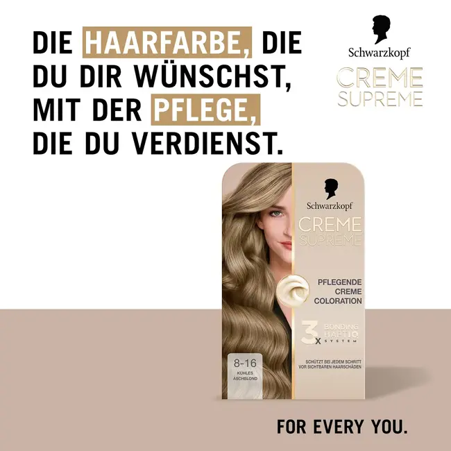 Schwarzkopf CREME SUPREME Haarverf 8-16 Cool Ash Blond 1.0 St