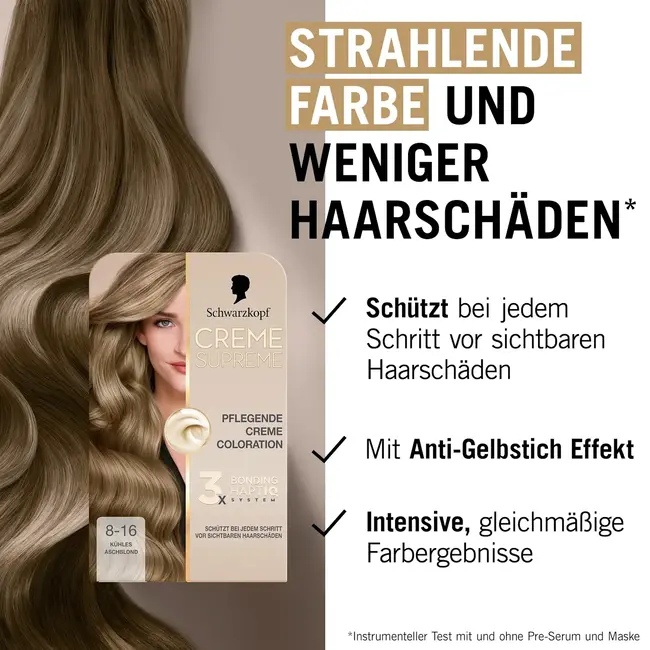 Schwarzkopf CREME SUPREME Haarverf 8-16 Cool Ash Blond 1.0 St
