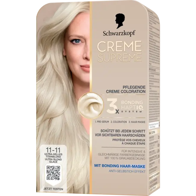 Schwarzkopf CREME SUPREME Haarverf 11-11 Ultra-cell Titanium Blond 1.0 St