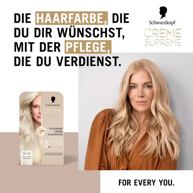 Schwarzkopf CREME SUPREME Haarverf 11-11 Ultra-cell Titanium Blond 1.0 St