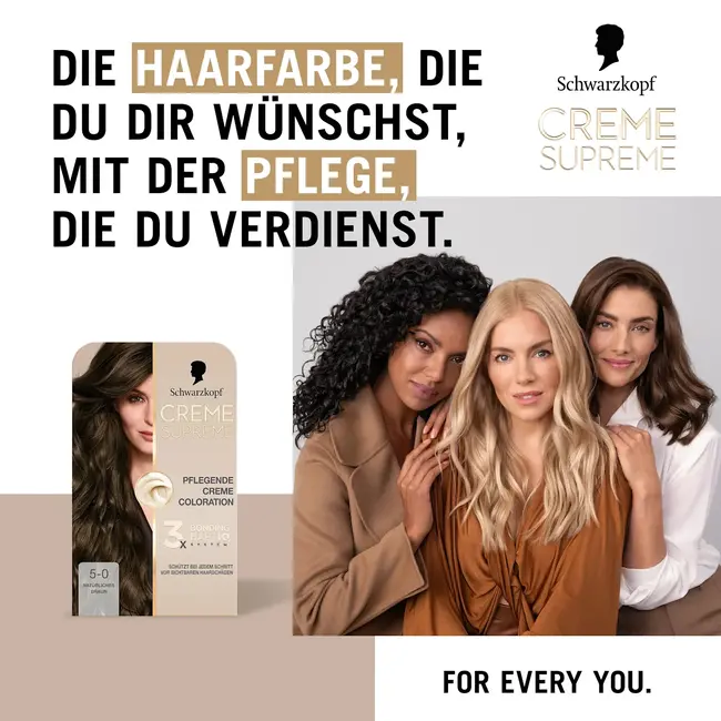 Schwarzkopf CREME SUPREME Haarverf 5-0 Natuurlijk Bruin 1.0 St