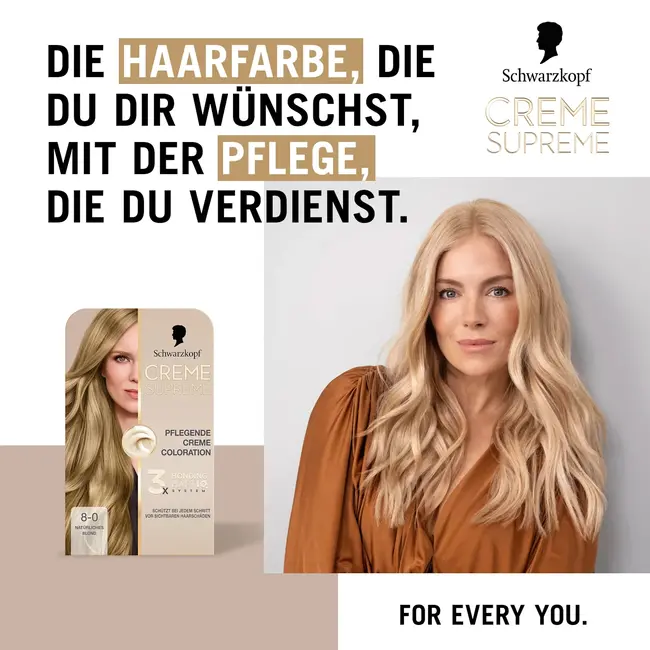 Schwarzkopf CREME SUPREME Haarverf 8-0 Natuurlijk Blond 1.0 St