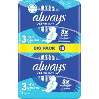 always always Ultra Maandverband Day Long Plus 3 Met Vleugels, Big Pack