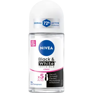 NIVEA NIVEA Antitranspirant Deo Roll-on Black & White Onzichtbaar Transparant