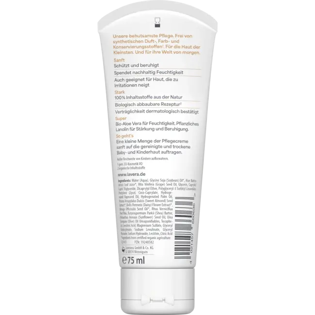 lavera Baby & Kind Verzorgingscrème 75.0 ml