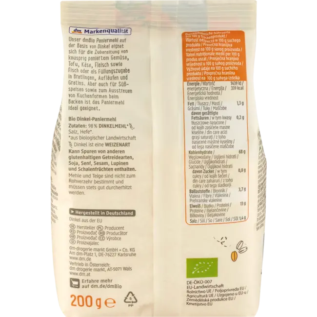 dmBio Spelt Paneermeel 200.0 g