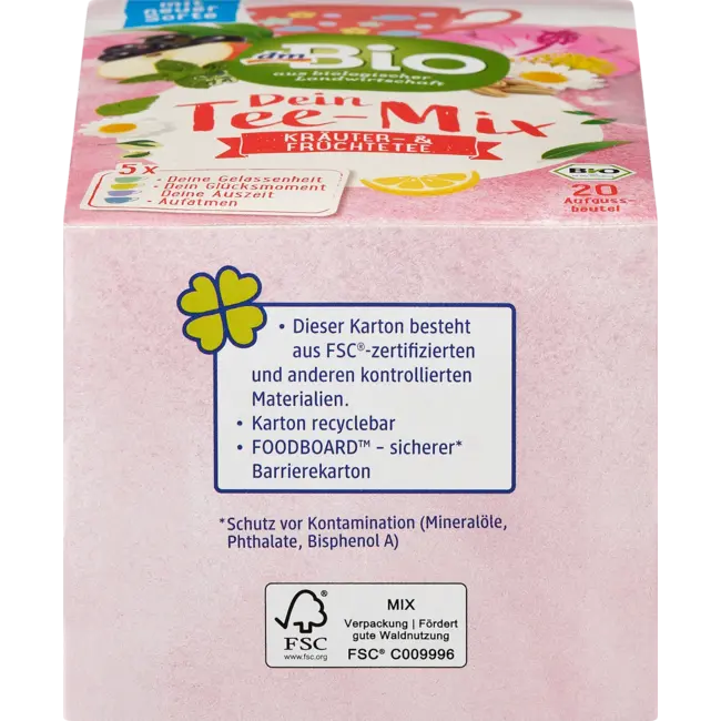 dmBio Thee-mix, Kruiden- & Fruitthee 4 Soorten (20 Zakjes) 39.5 g