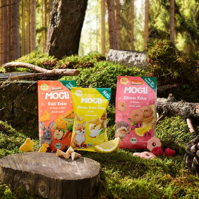 MOGLi Kinderkoekjes Citroen Crème Hoekjes Met Kokos, Vanaf 3 Jaar 30.0 g